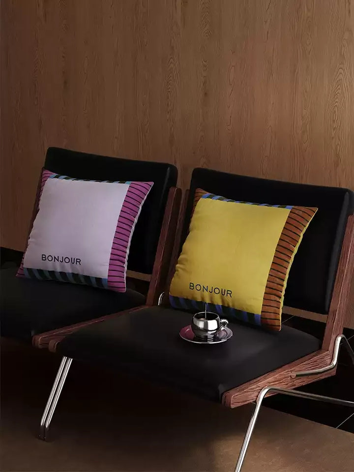 Bonjour Color Block Pillow