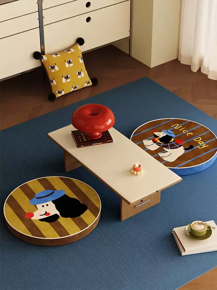 Puppy Retro Cartoon Seat Cushion