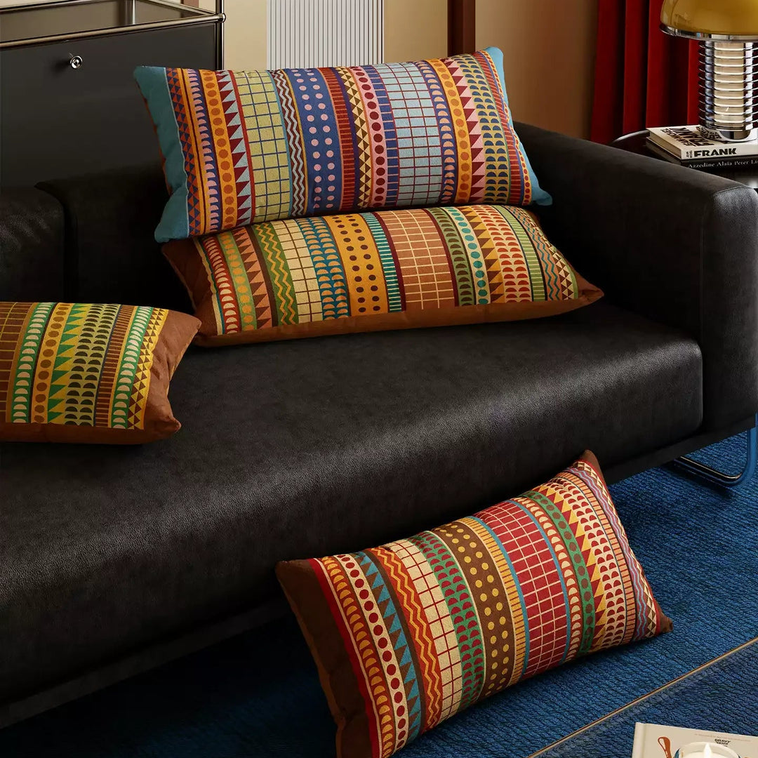 Retro Boho Pattern Lumbar Pillow