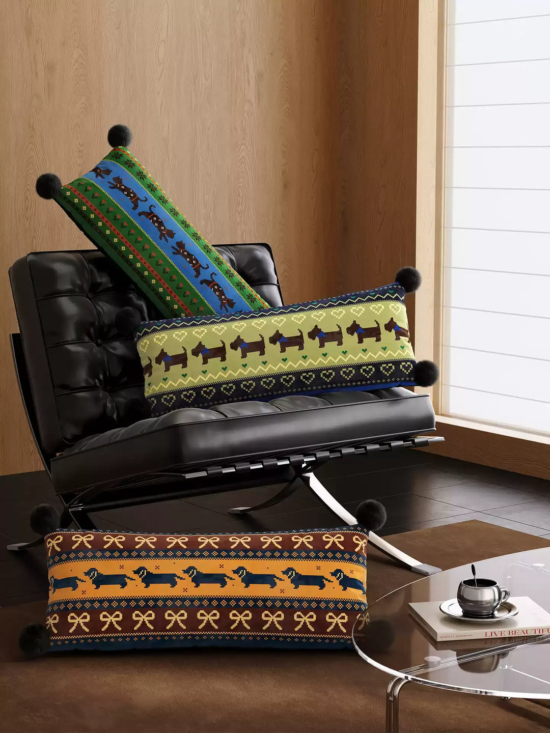 Winter Sweater Pattern Lumbar Pillows
