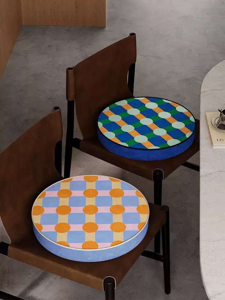Color Block Polka Dot Seat Cushions