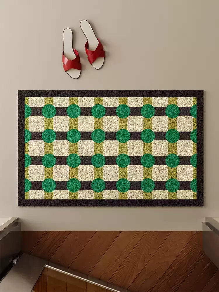 Color Block Polka Dot Door Mat