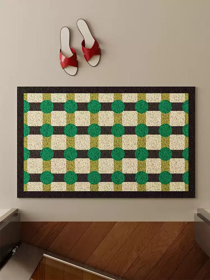 Color Block Polka Dot Door Mat
