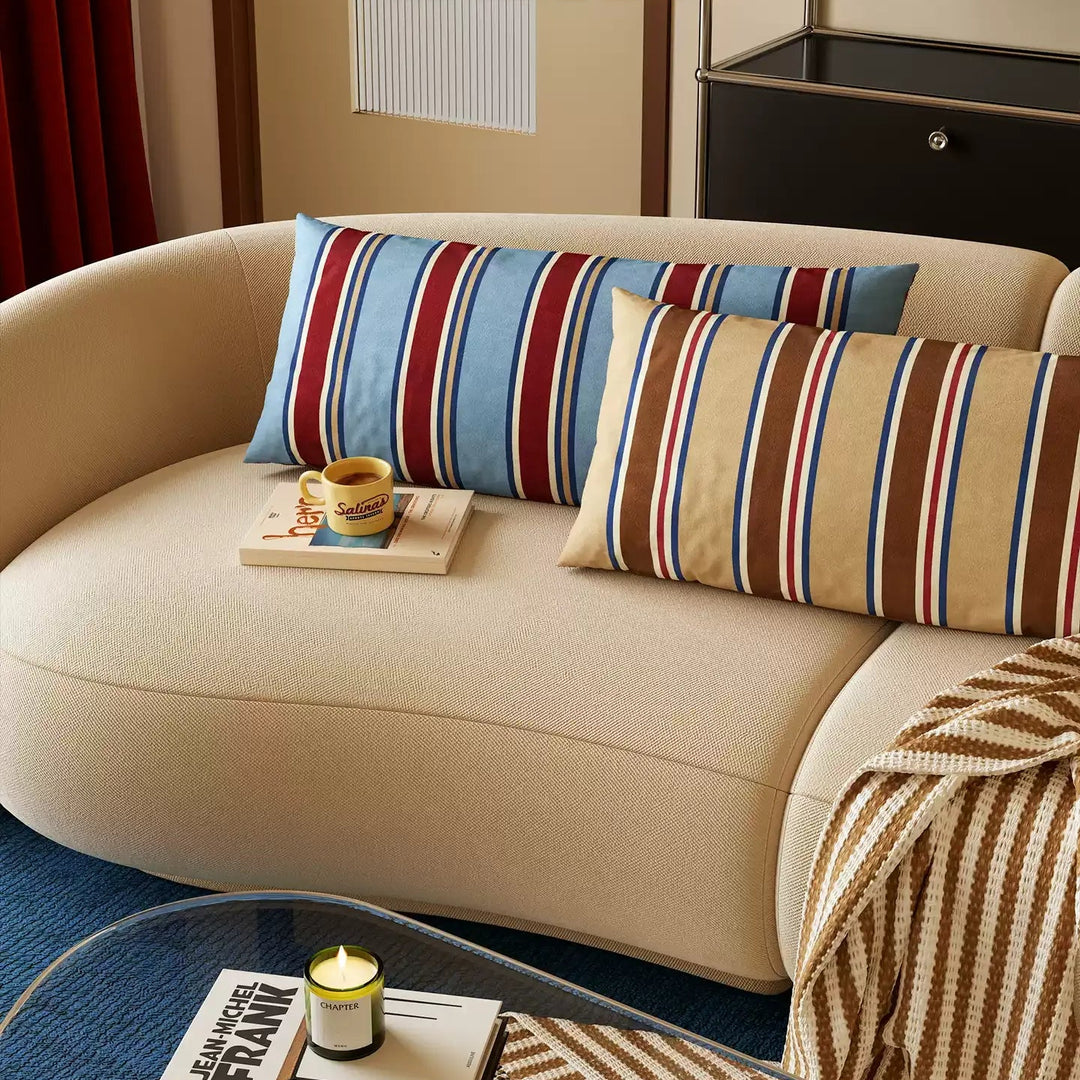 Colorblock Stripe Lumbar Pillow