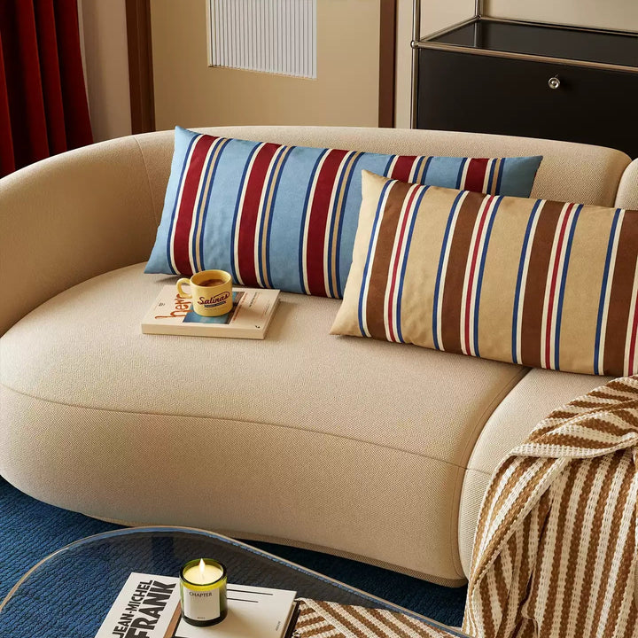Colorblock Stripe Lumbar Pillow