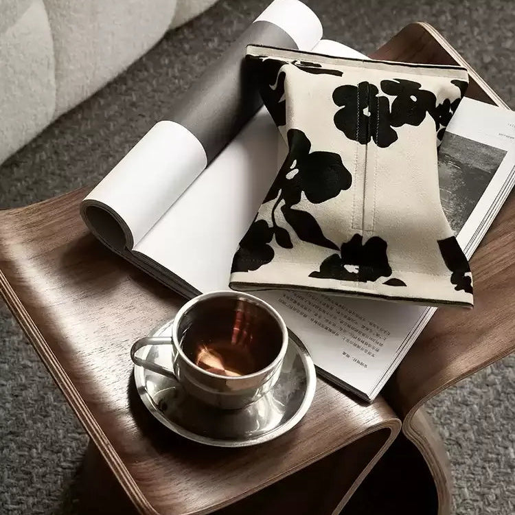 Black &amp; White Flower Contrast Tissue Cover