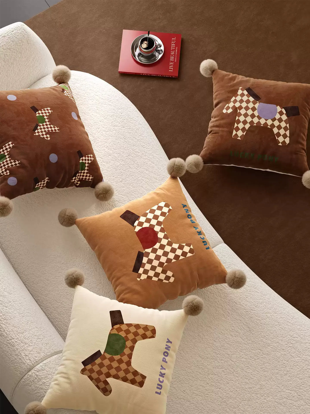 Brown Tone Pony Pillows