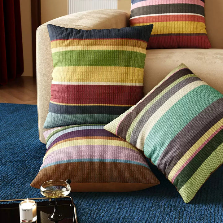 Multicolor Striped Pillow Cover