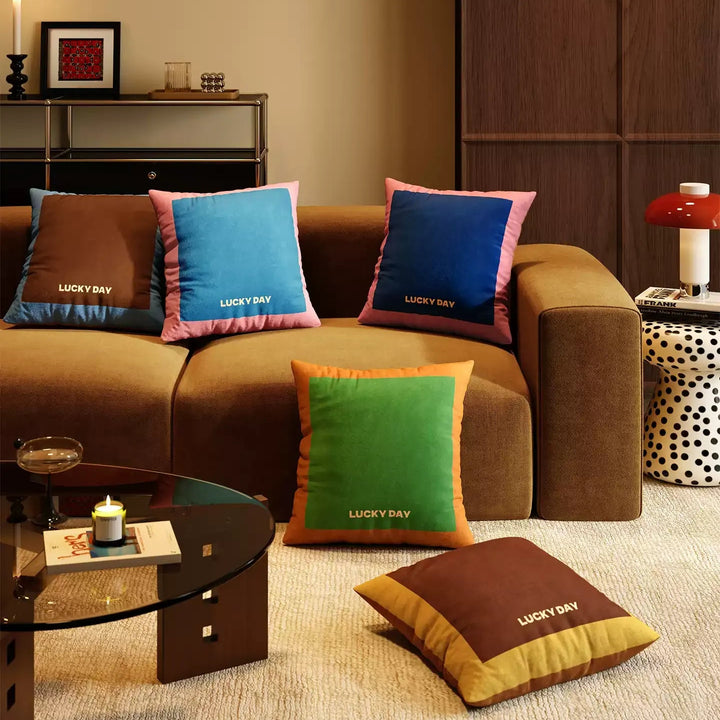 Lucky Day Colorblock Pillow Cover