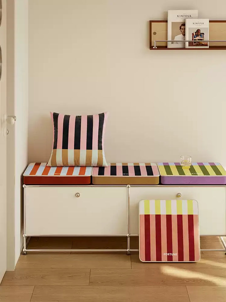 Fortune Striped Square Seat Cushions