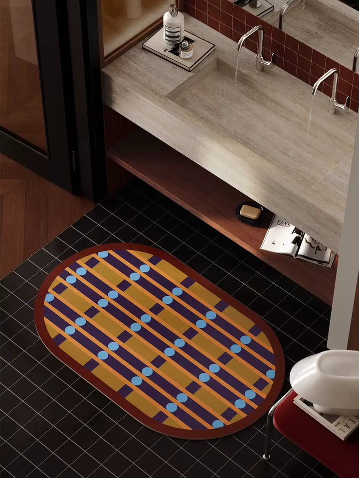 Retro Weave Pattern Bathroom Mat