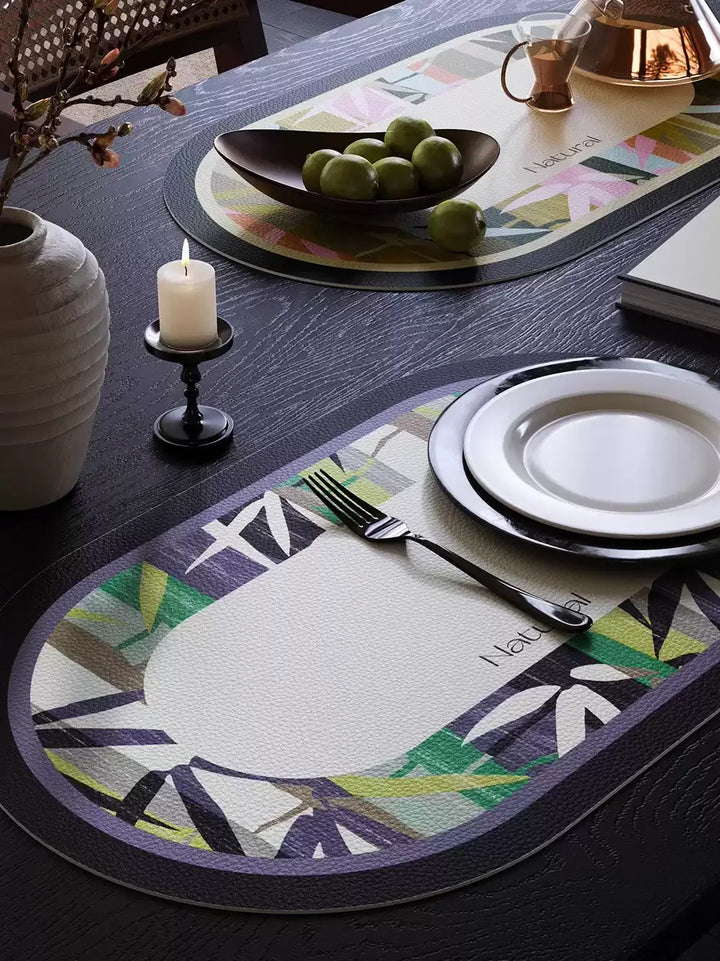Natural Bamboo Print Placemats Set