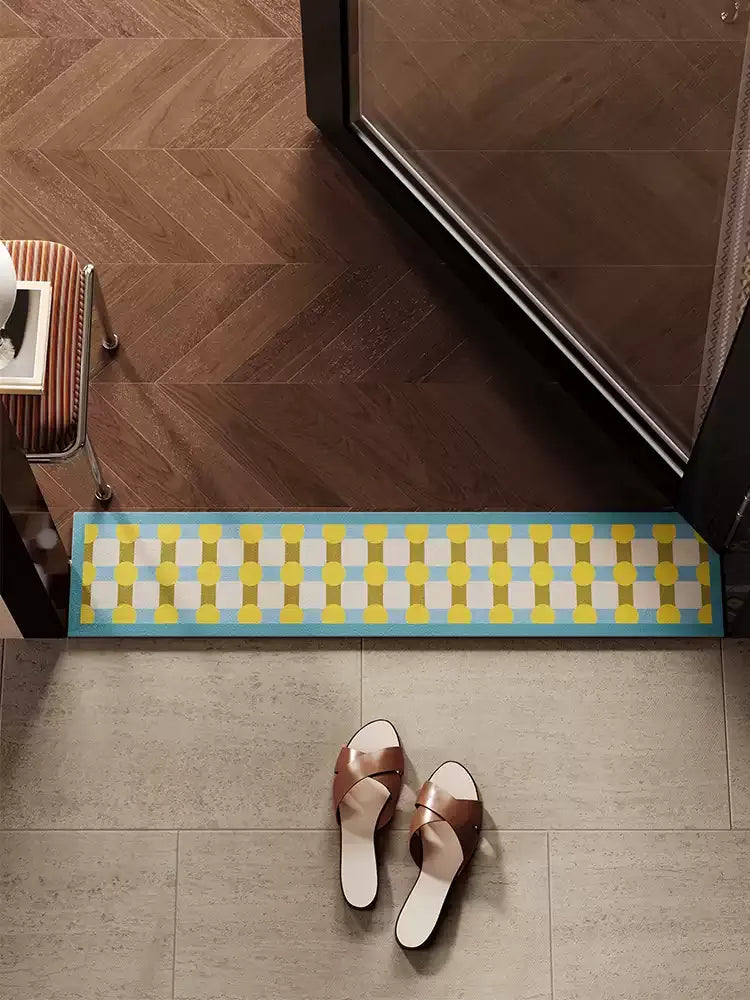 Color Block Polka Dot Narrow Door Mat