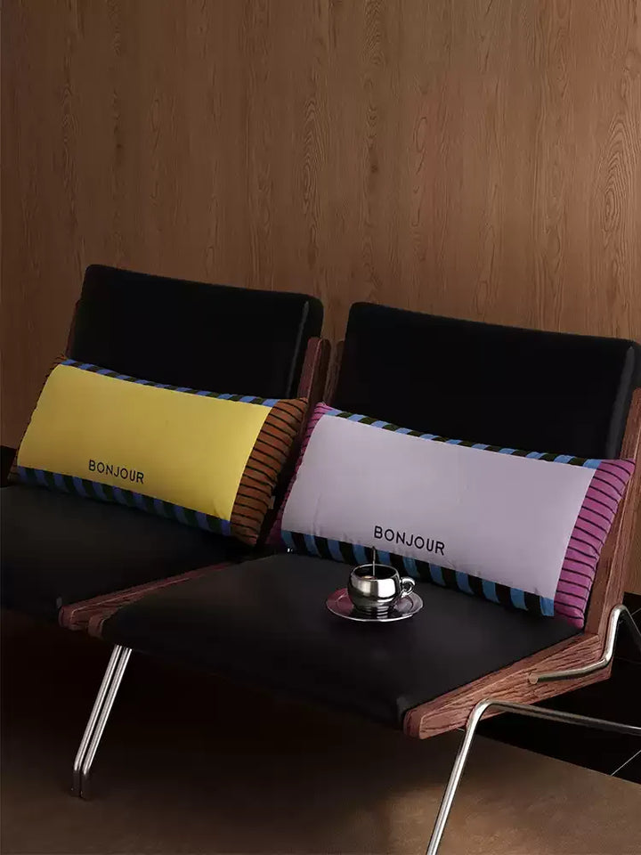 Bonjour Color Block Lumbar Pillow