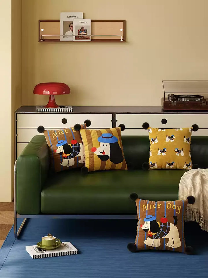Retro Cartoon Puppy Pillows