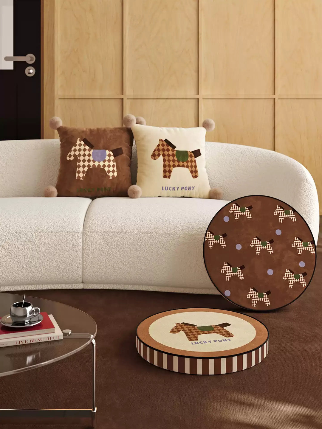Brown Tone Pony Seat Cushion