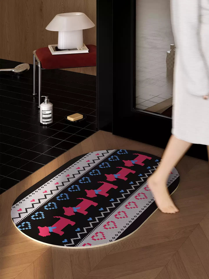 Winter Sweater Pattern Bathroom Mat