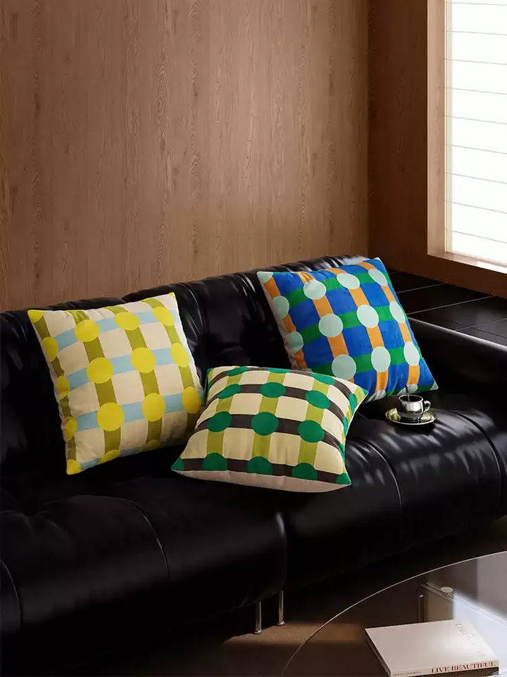 Color Block Polka Dot Pillows
