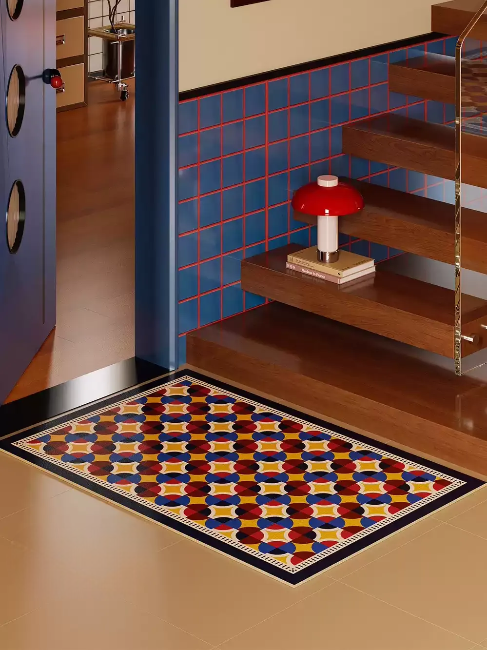 Circle Colorful Pattern Door Mat