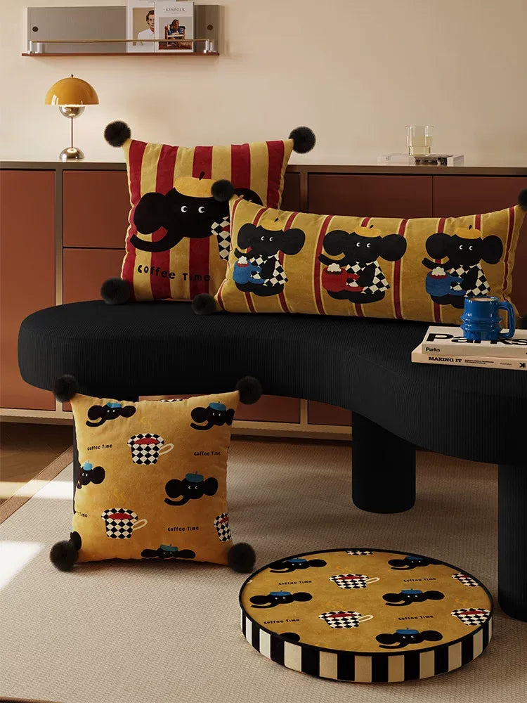 Elephant Coffee Time Pillows