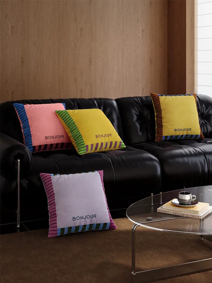 Bonjour Color Block Pillow
