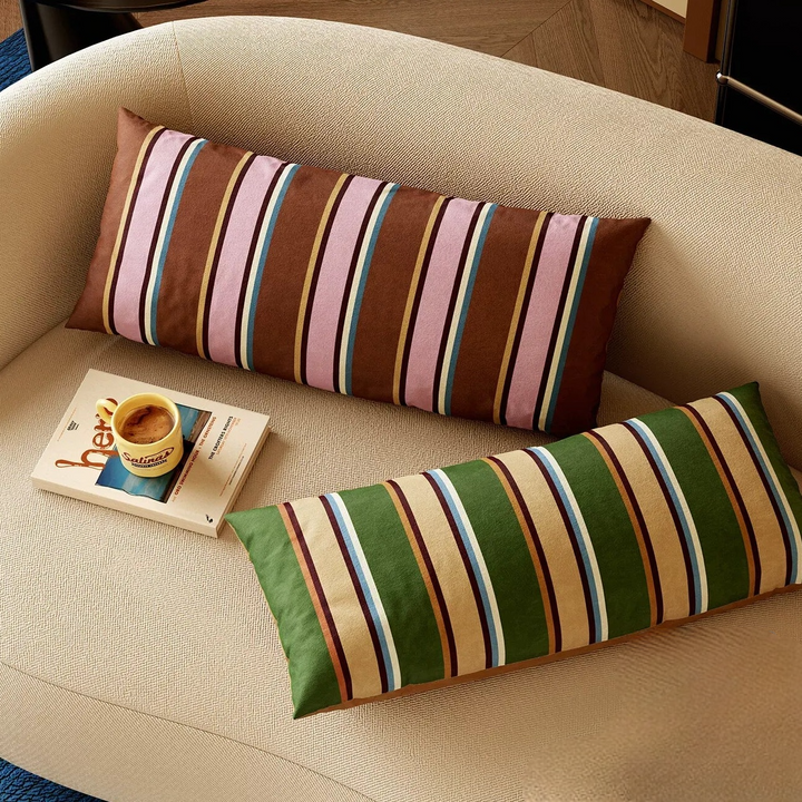 Colorblock Stripe Lumbar Pillow