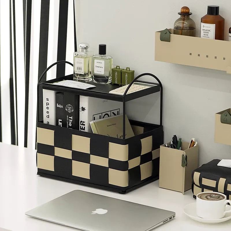 Checkerboard Tier Storage Basket