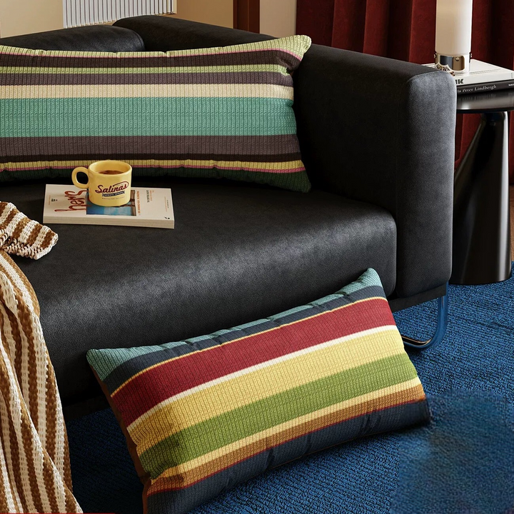 Multicolor Striped Lumbar Pillow
