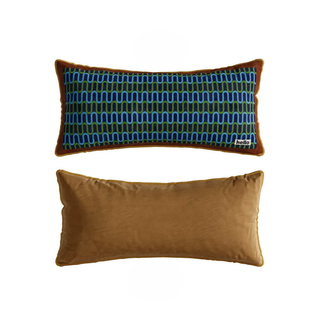 Wavy Hello Lined Lumbar Pillows
