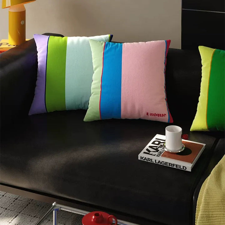 Unique Colorblock Striped Pillows