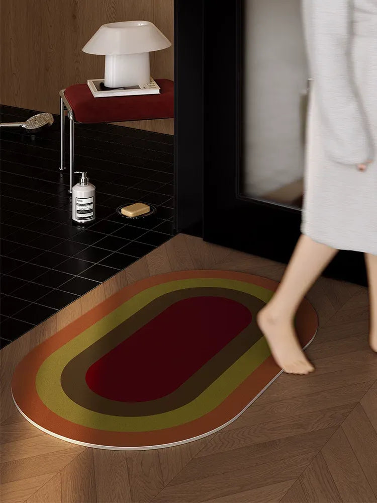Retro Square Gradient Pattern Bathroom Mat
