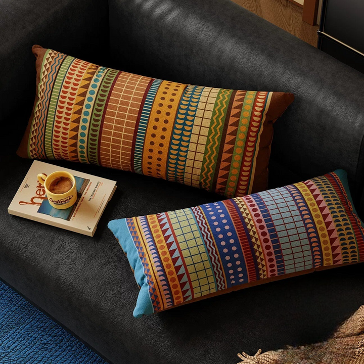 Retro Boho Pattern Lumbar Pillow