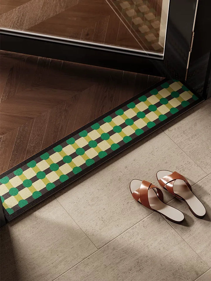 Color Block Polka Dot Narrow Door Mat